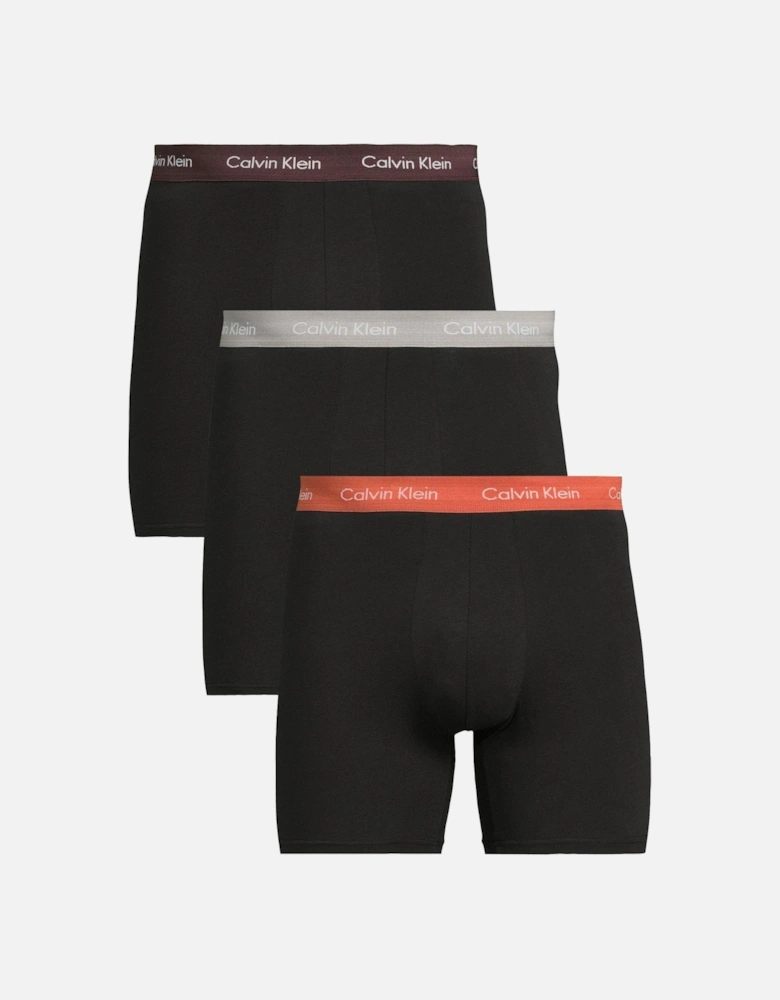 3 Pack Cotton Stretch Boxer Briefs - Black