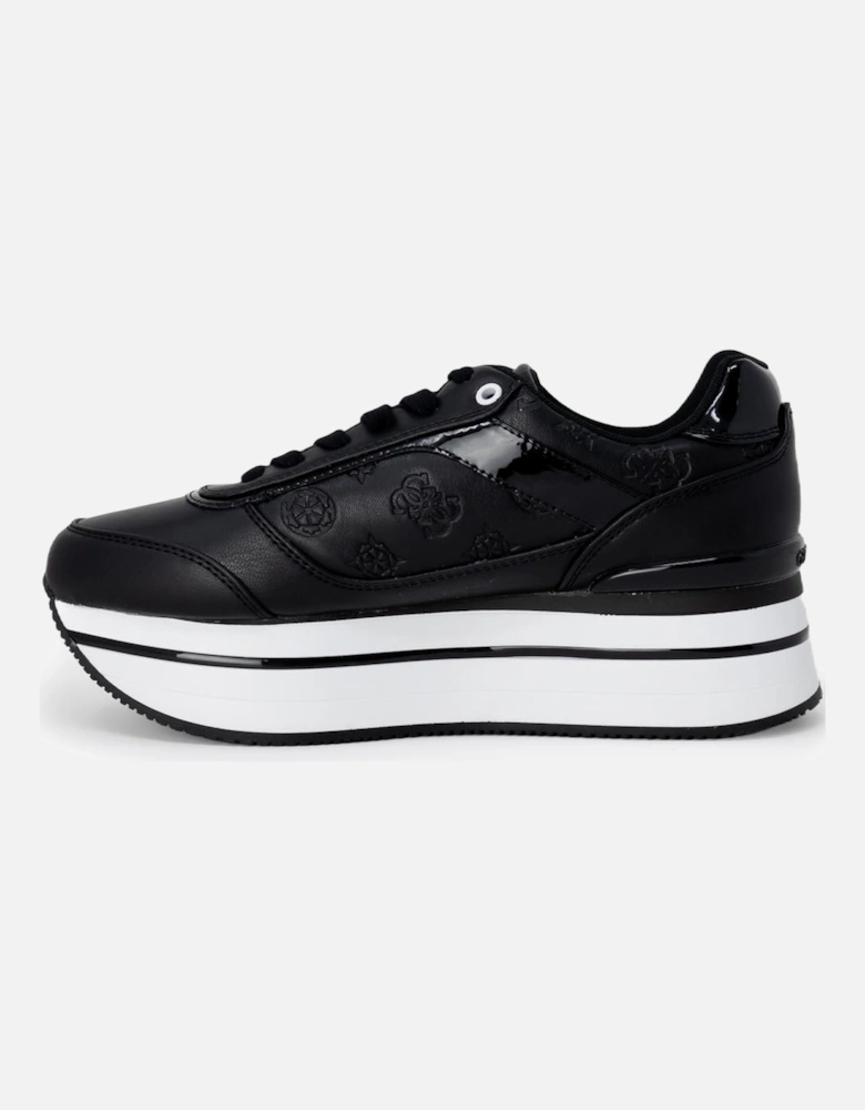 Lace-Up Round Toe Sneakers Women - Black