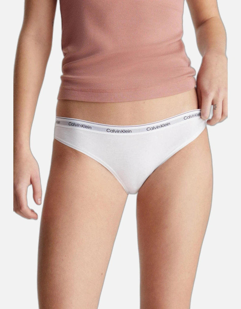 White Printed Cotton Blend Womens Underwear