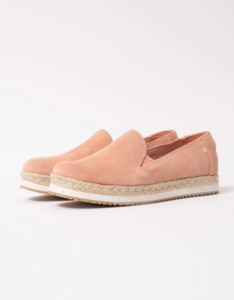 Coral Pink Suede Womens Palma Espadrille