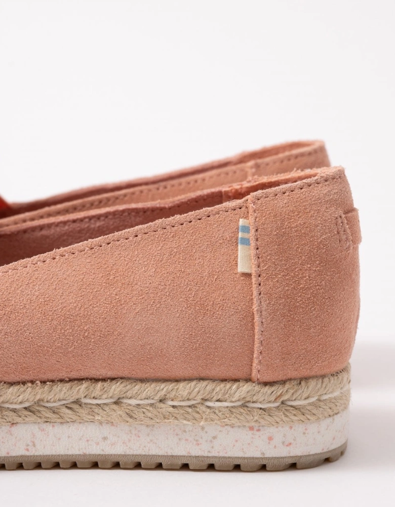 Coral Pink Suede Womens Palma Espadrille