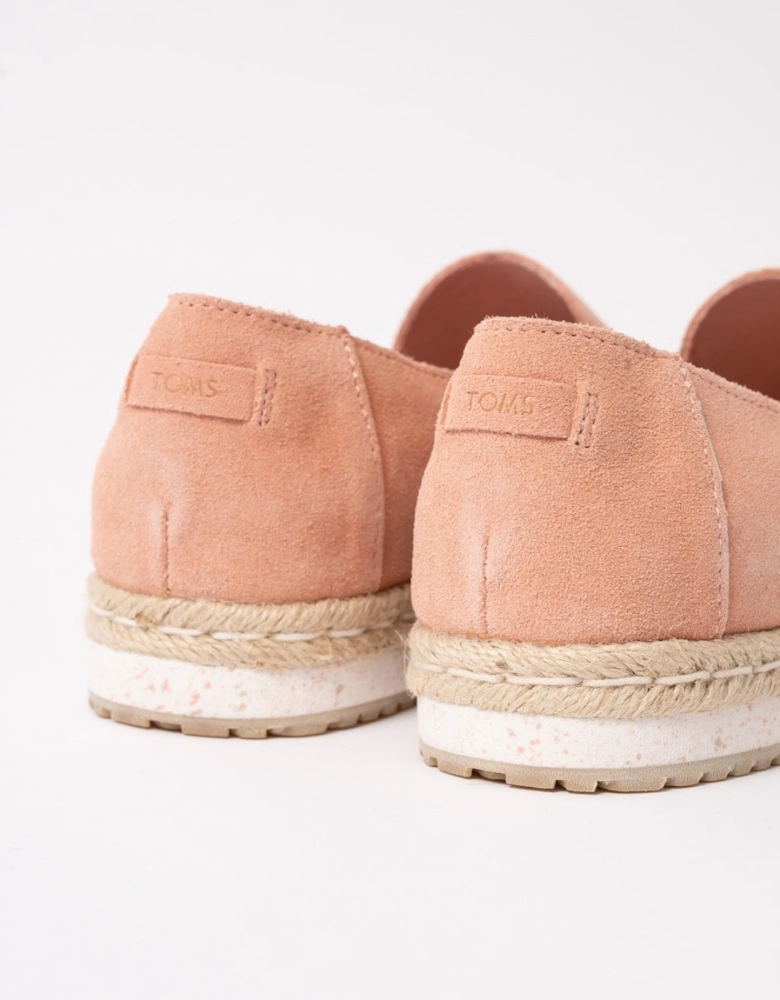 Coral Pink Suede Womens Palma Espadrille