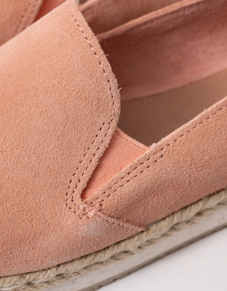 Coral Pink Suede Womens Palma Espadrille