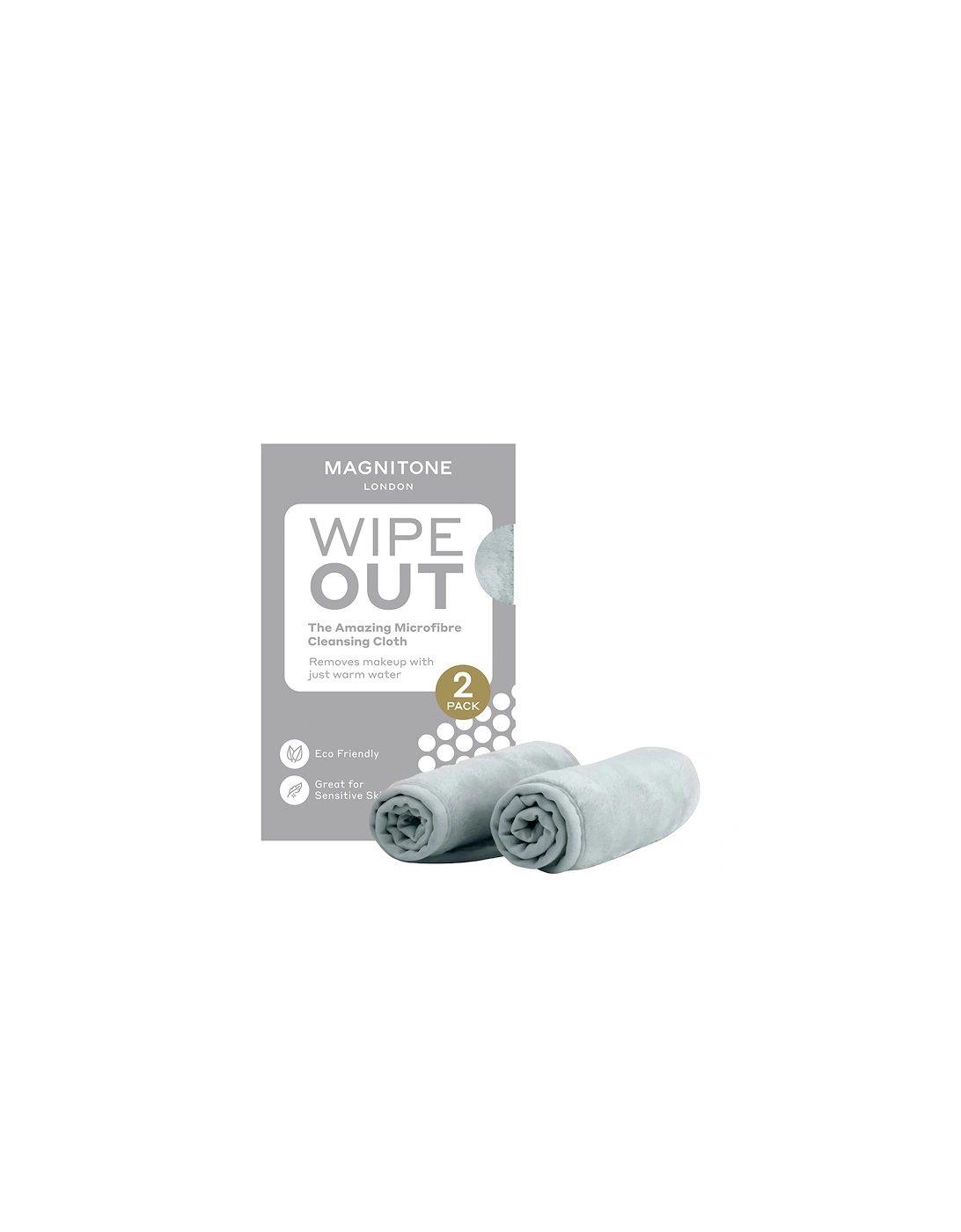 WipeOut Microfibre Cleansing Cloths Grey – 2 Pack - Magnitone London, 2 of 1