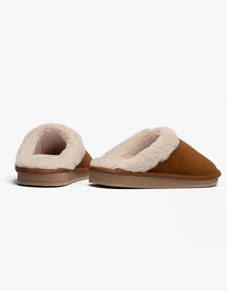 KAYLEIGH SCUFF BEAR Womens Suede Mule Slippers Snuff