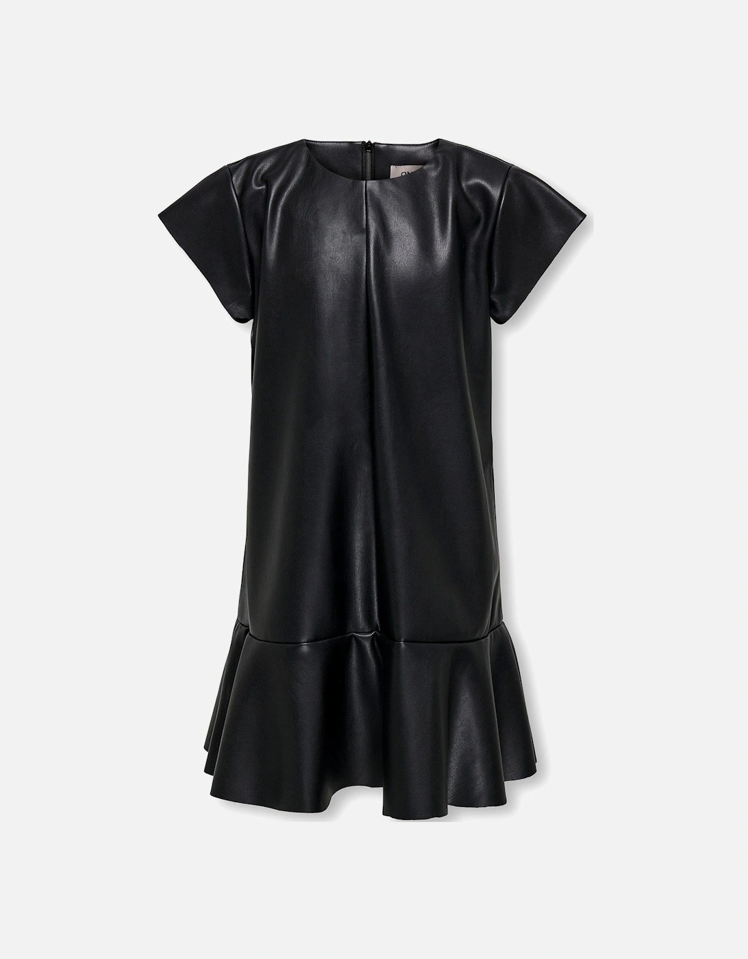 Girls Faux Leather Dress - Black, 4 of 3