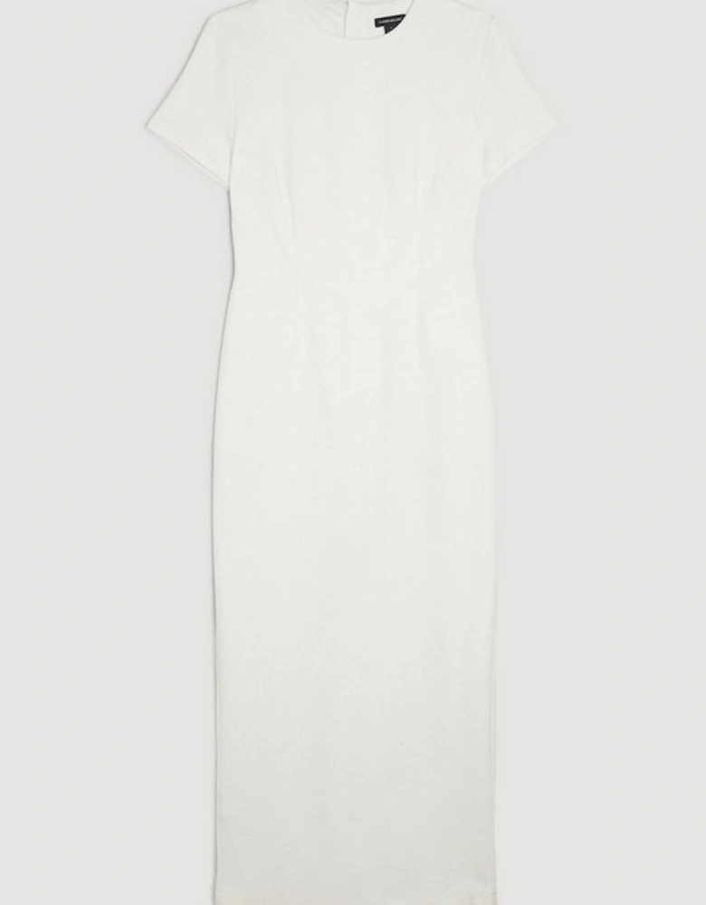 Petite Ponte Crew Neck Midaxi Dress