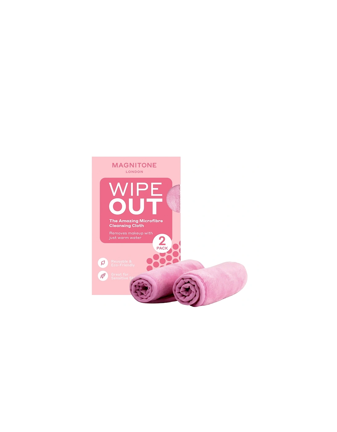 MAGNITONE WipeOut Microfibre Cleansing Cloths Pink – 2 Pack - - WipeOut! The Amazing MicroFibre Cleansing Cloth - Pink (x2) - Rebs, 2 of 1