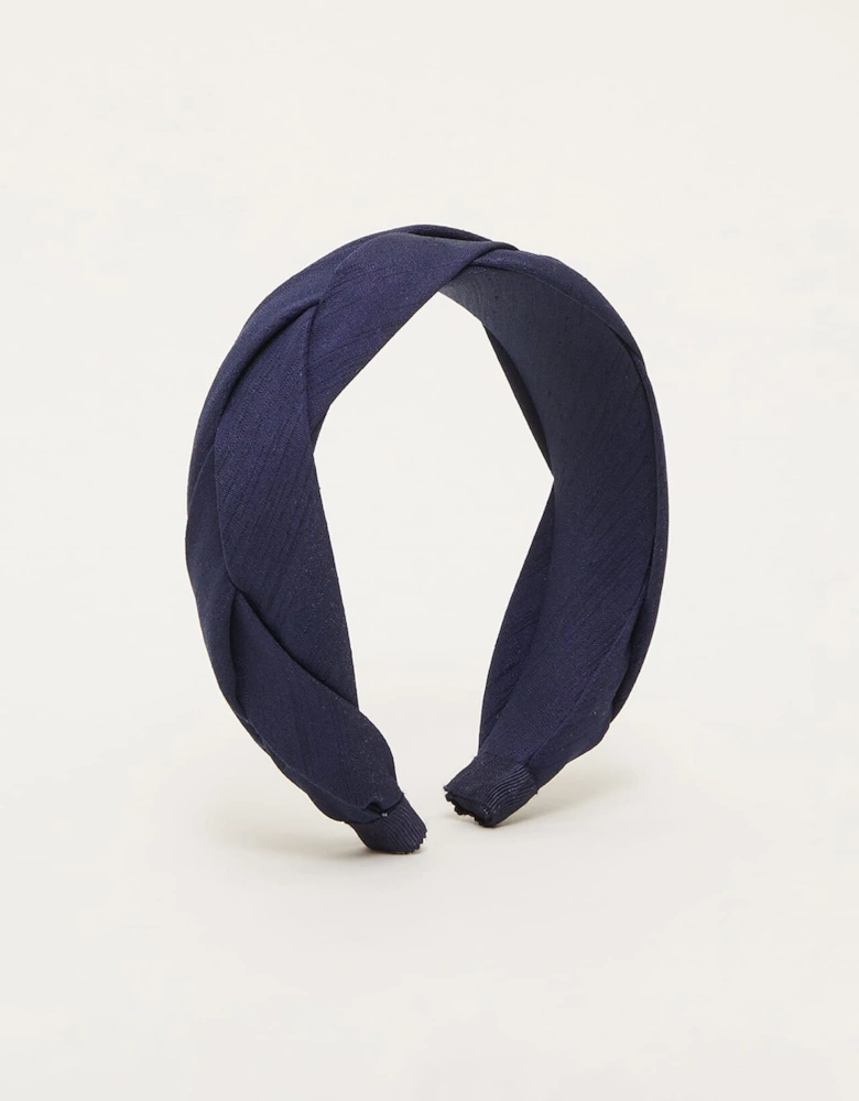 Navy Plaited Headband