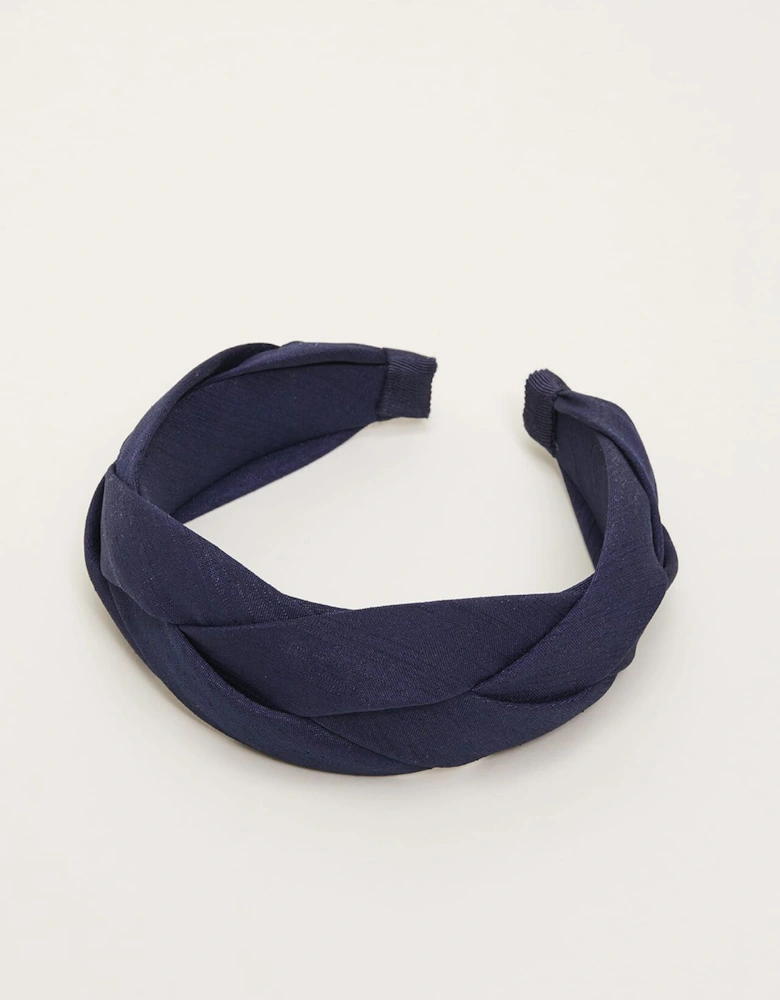 Navy Plaited Headband