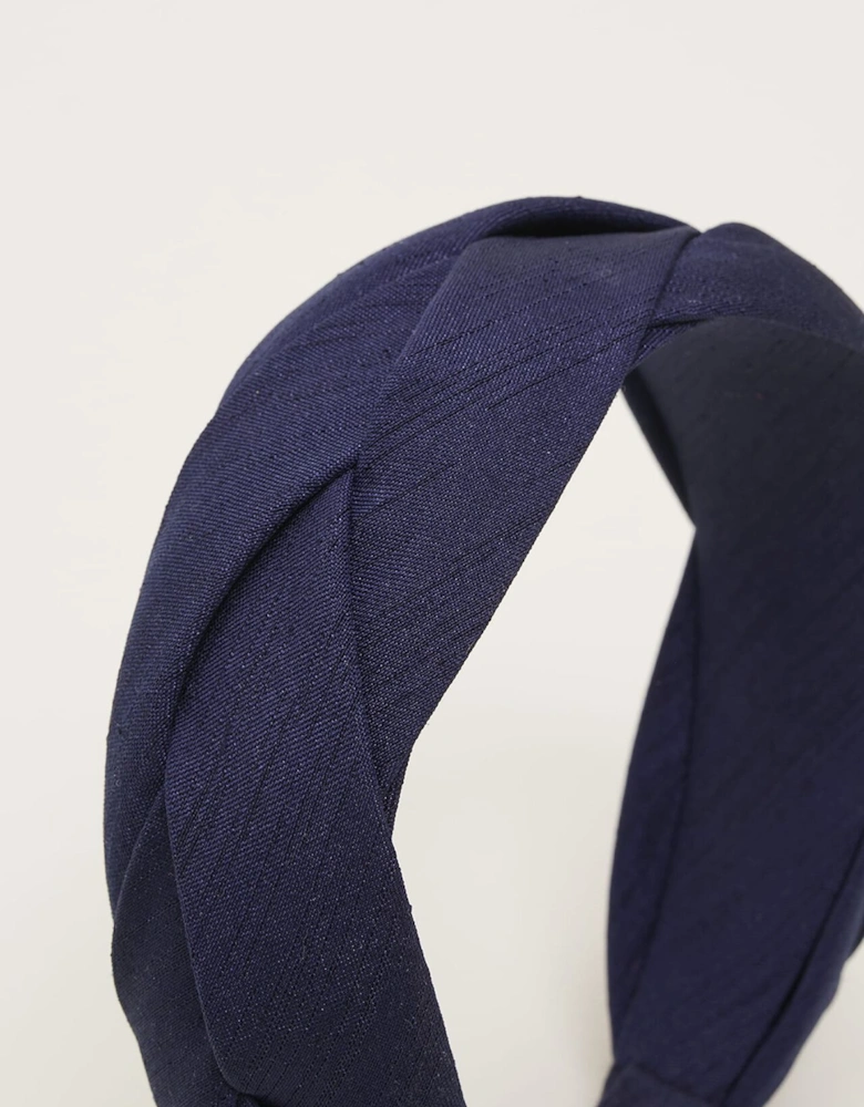 Navy Plaited Headband