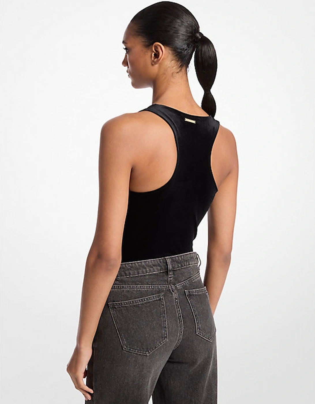 Stretch Velvet Racerback Bodysuit