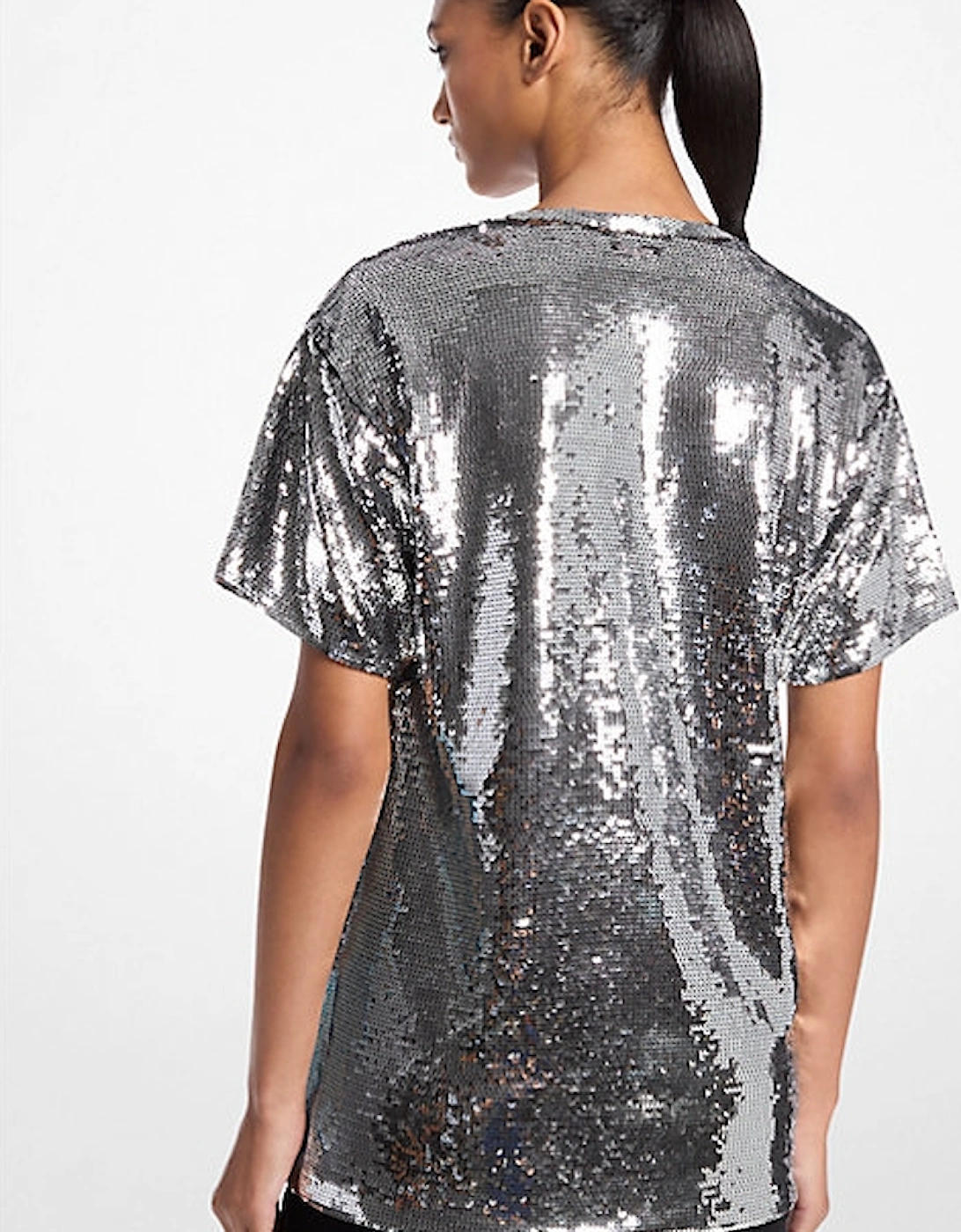 Sequined Jersey Oversized T-Shirt