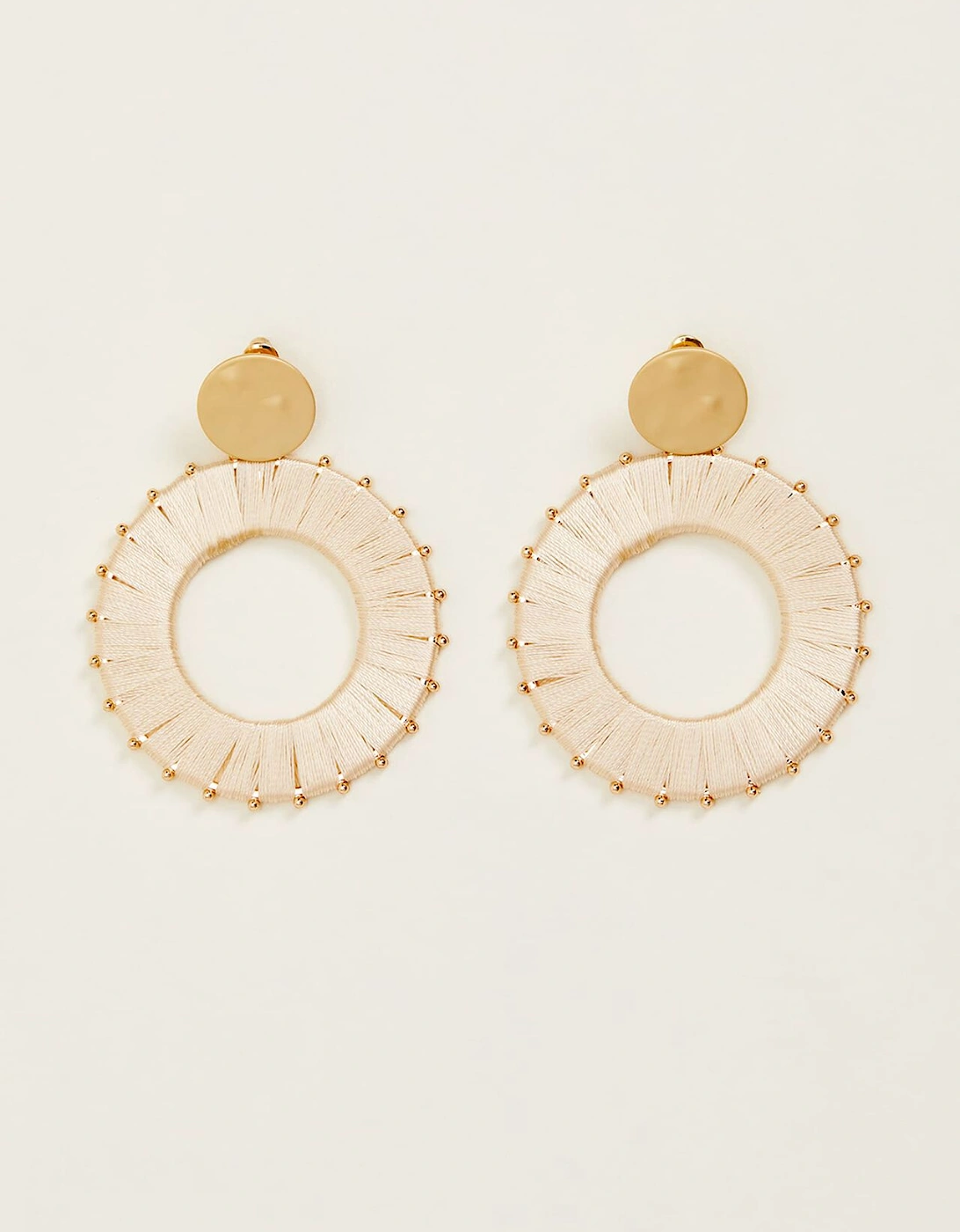 Threaded Circle Drop Earrings