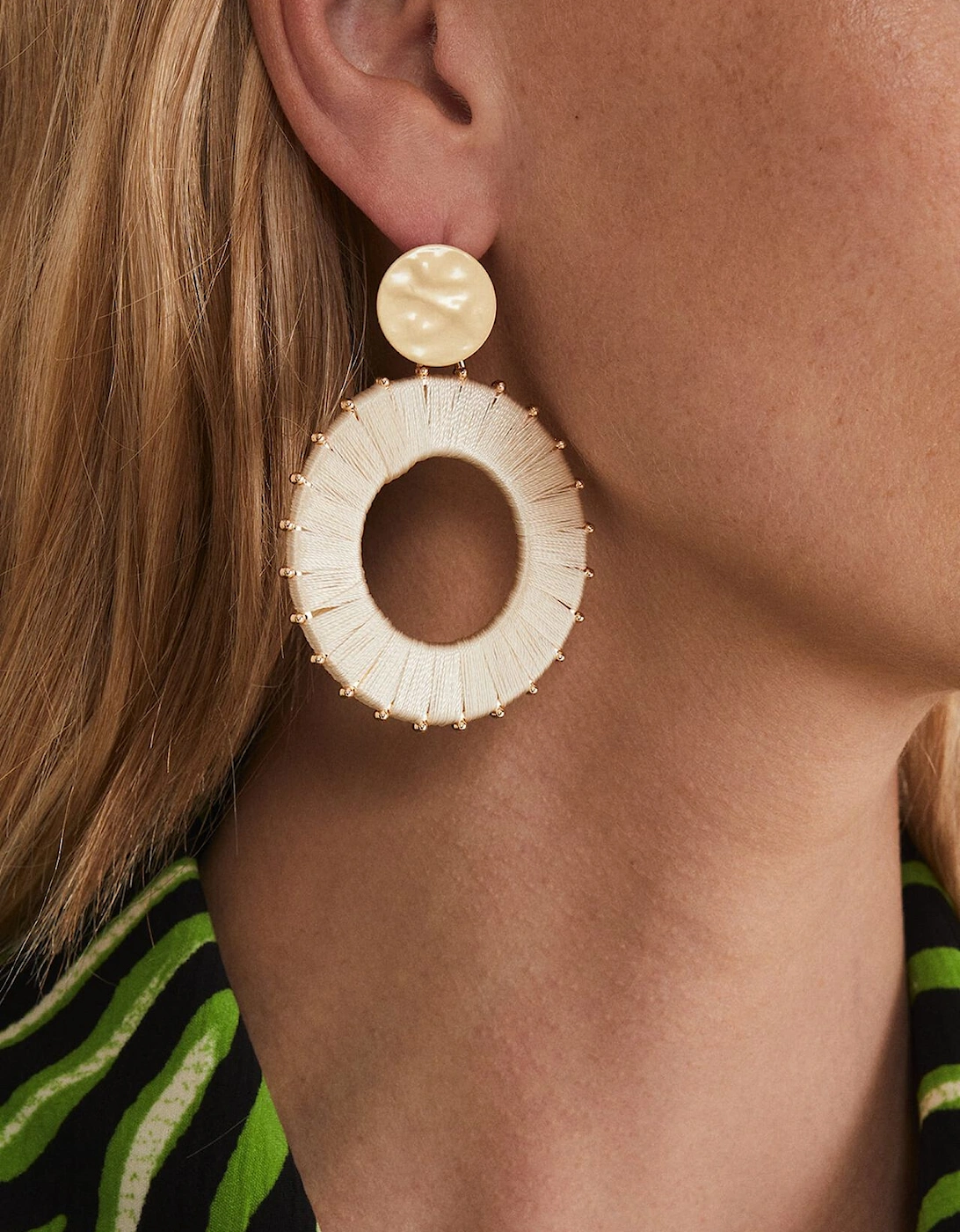 Threaded Circle Drop Earrings