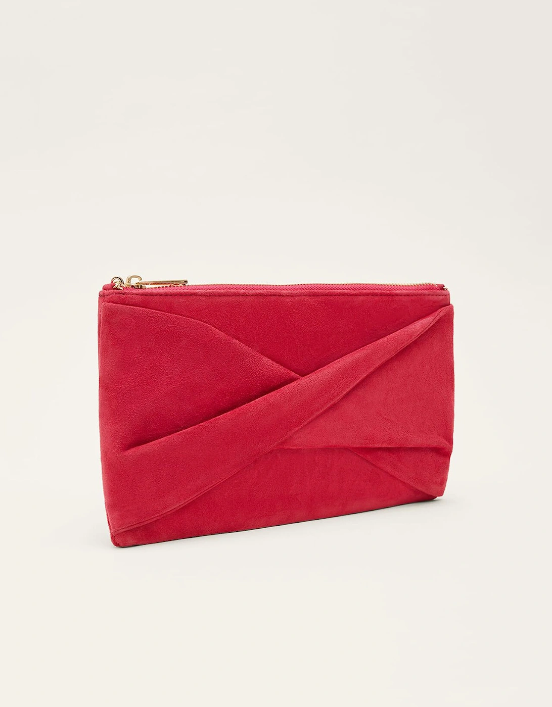 Red Suede Clutch Bag