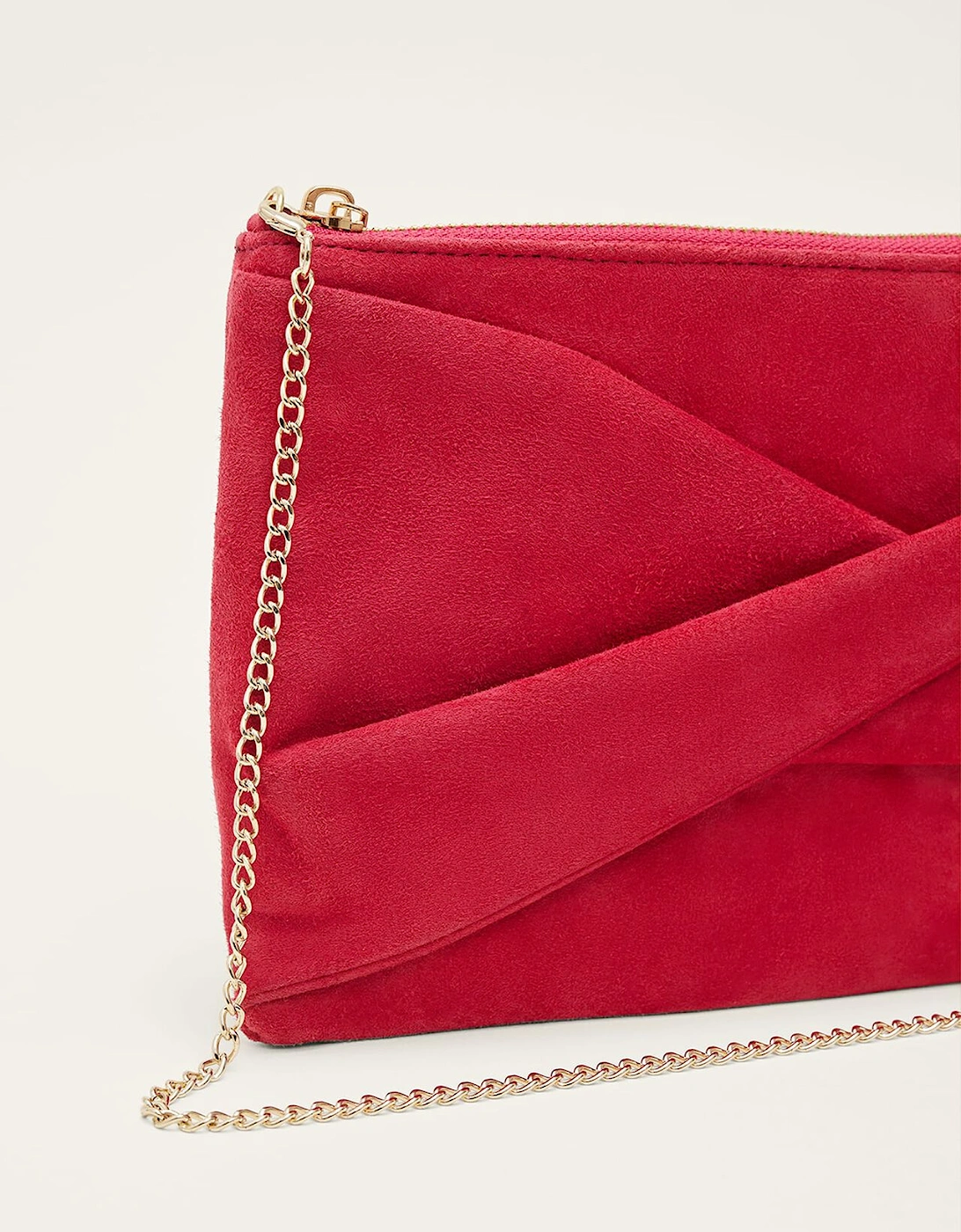 Red Suede Clutch Bag