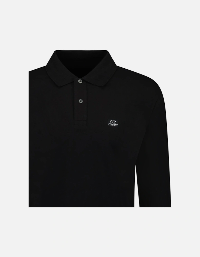 Long Sleeve Piquet Polo T-Shirt Black