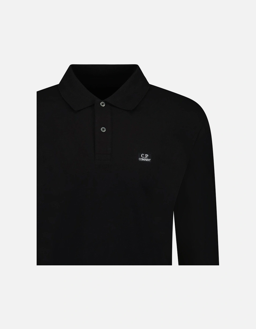 Long Sleeve Piquet Polo T-Shirt Black