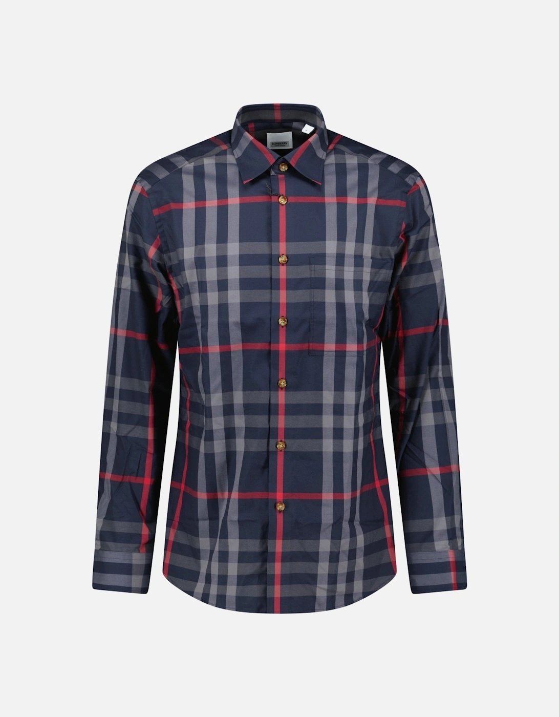 'Claverdon' Check Shirt in Navy & Red, 4 of 3