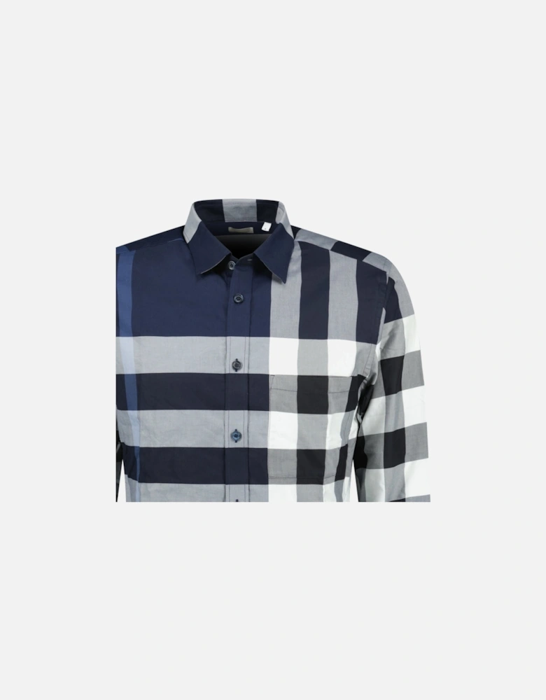 'Somerville' Check Shirt in Navy Blue