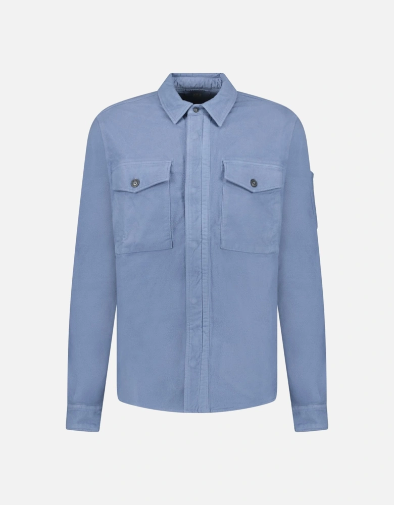 Button-Up Lens Overshirt infinity Blue