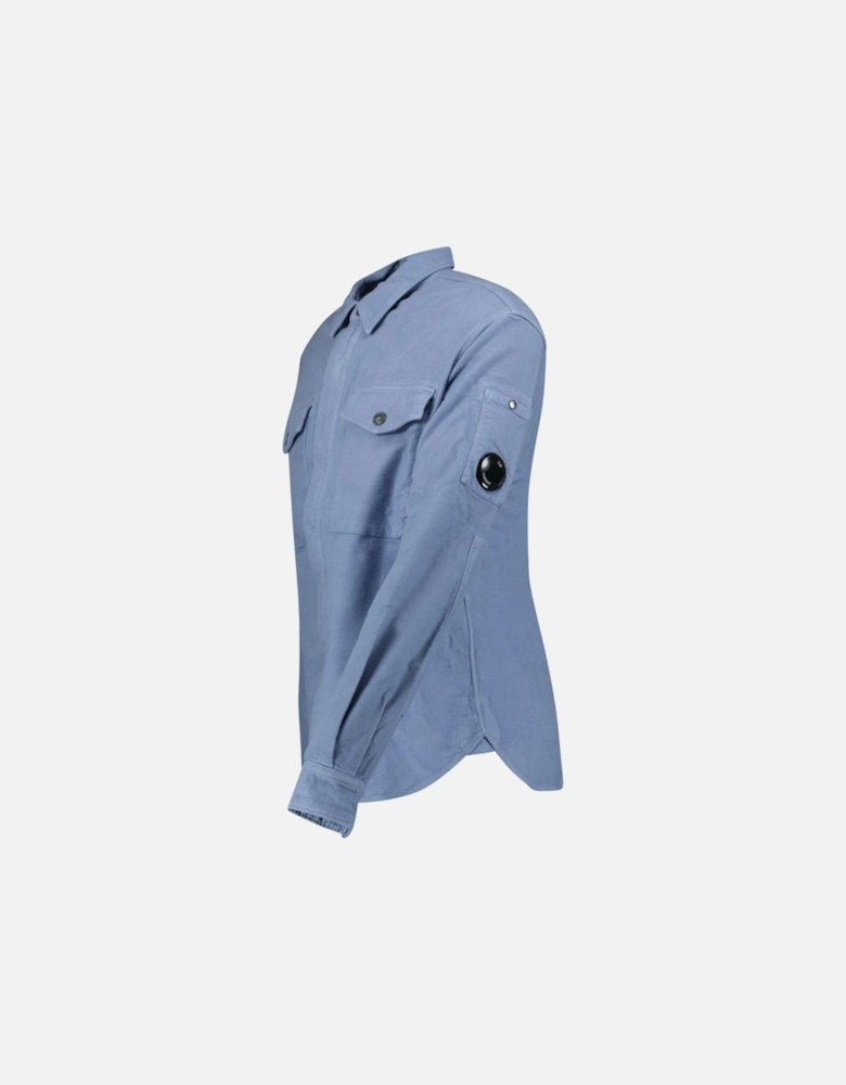 Button-Up Lens Overshirt infinity Blue