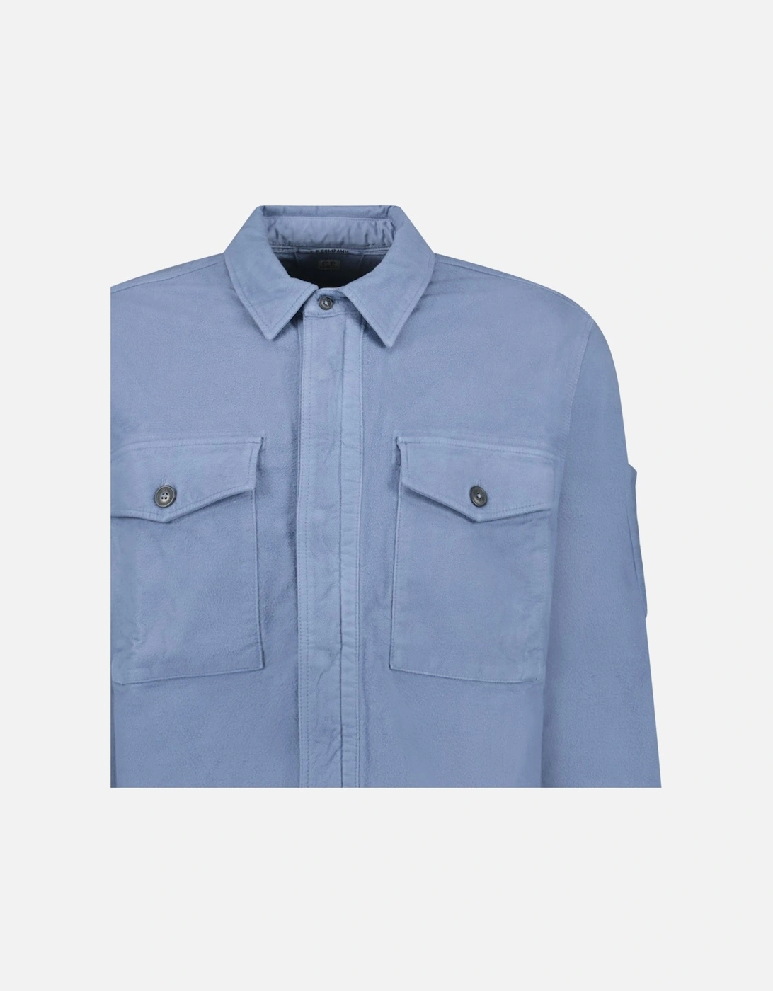 Button-Up Lens Overshirt infinity Blue