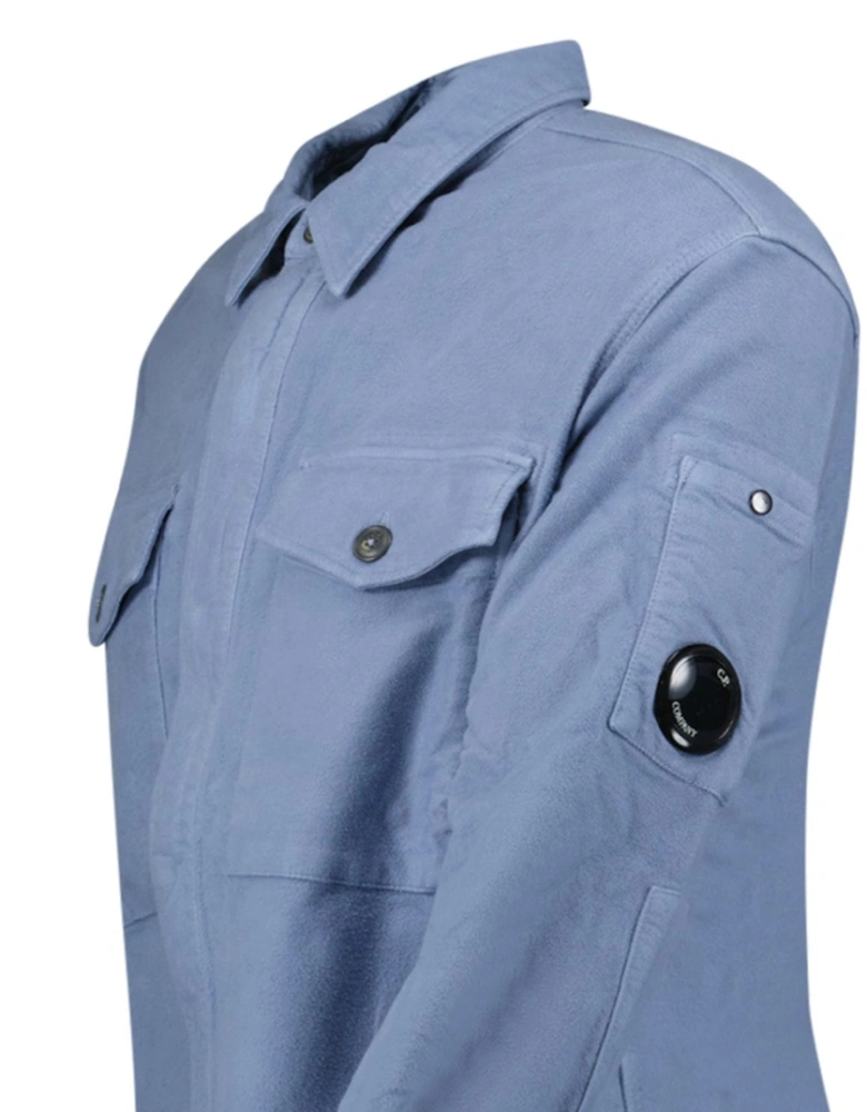 Button-Up Lens Overshirt infinity Blue