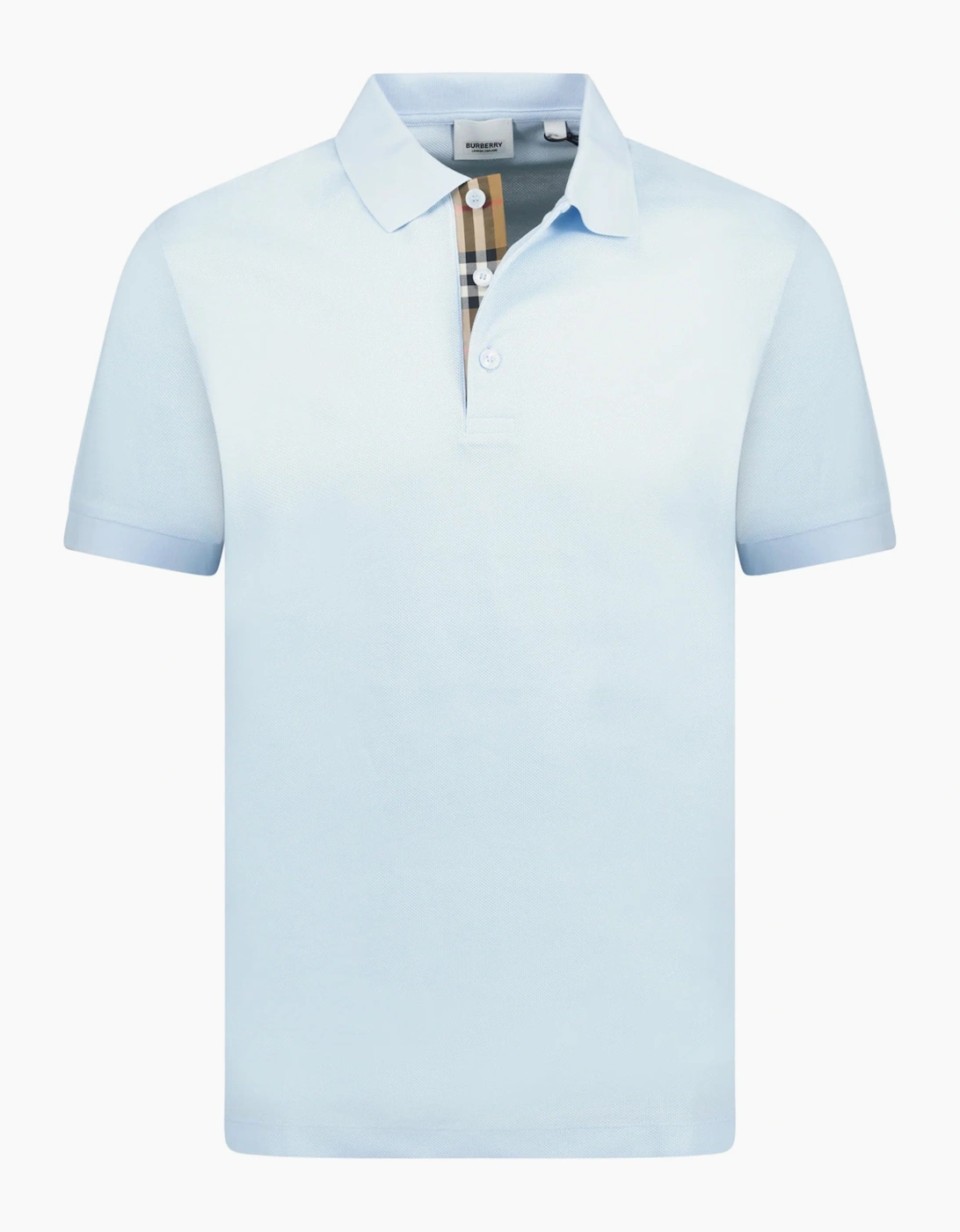 Burberry Men's Blue 'Hartford' Check Placket Polo Light - Size: 38
