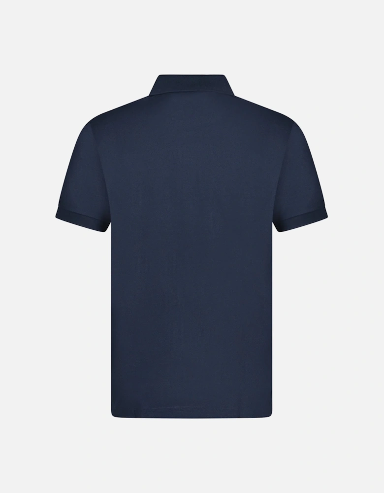 'Hartford' Check Placket Polo Navy