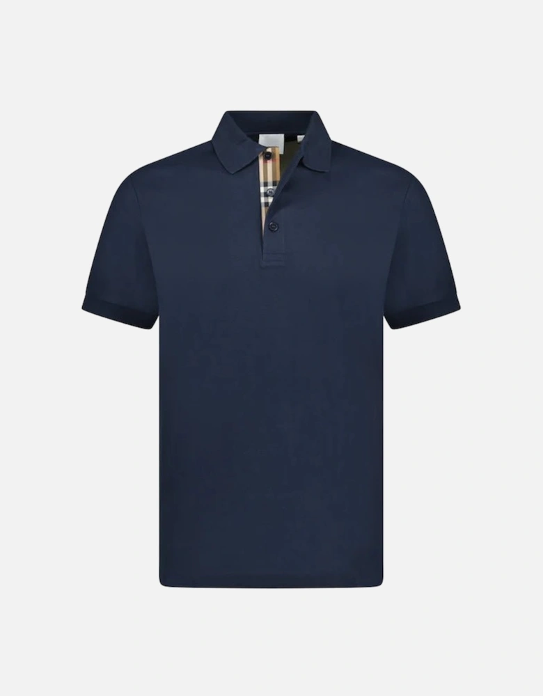 'Hartford' Check Placket Polo Navy