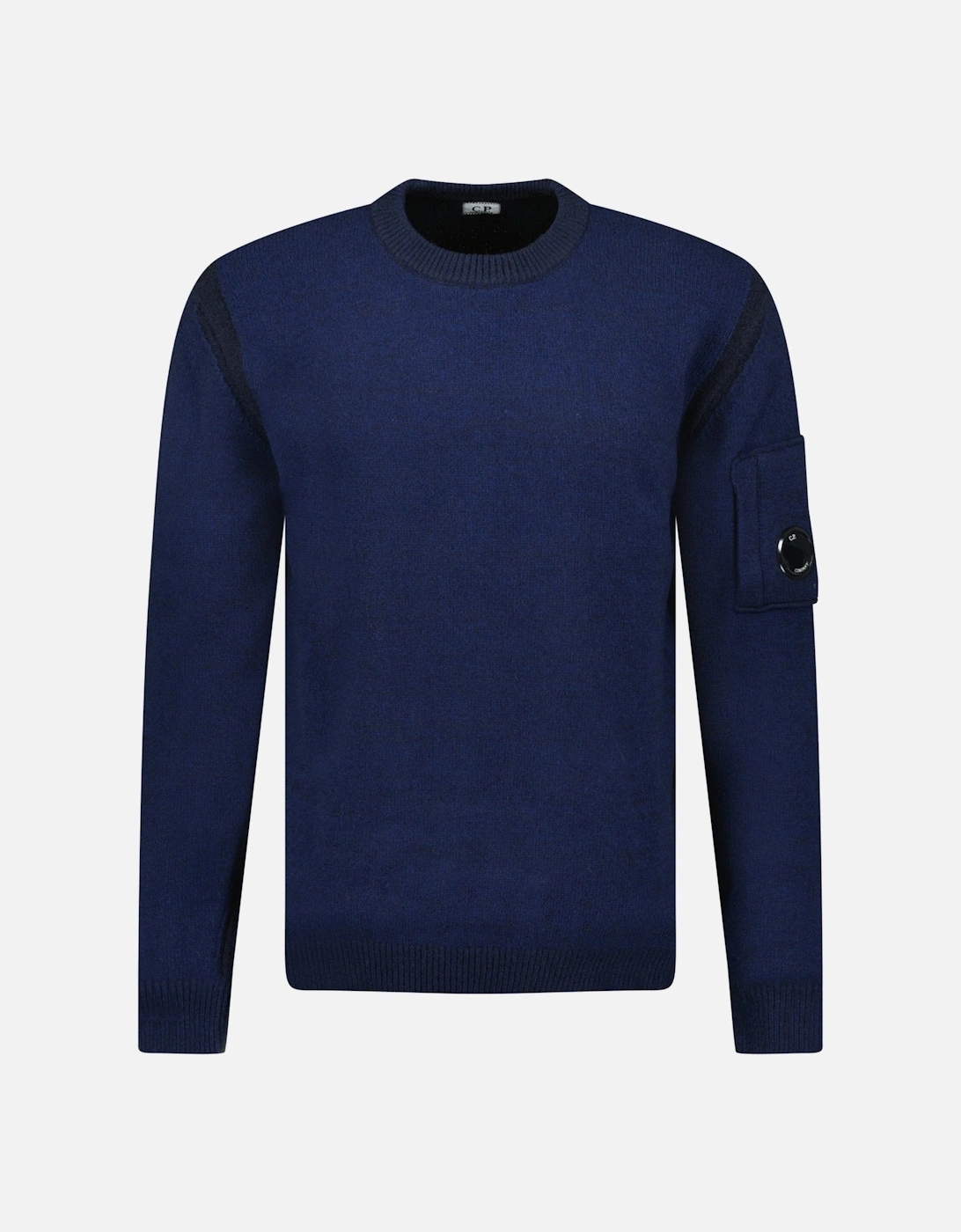 Fleece Knit Crewneck Vanisé Lens Knit Jumper Estate Blue, 6 of 5