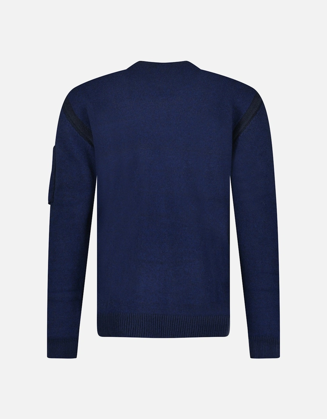 Fleece Knit Crewneck Vanisé Lens Knit Jumper Estate Blue