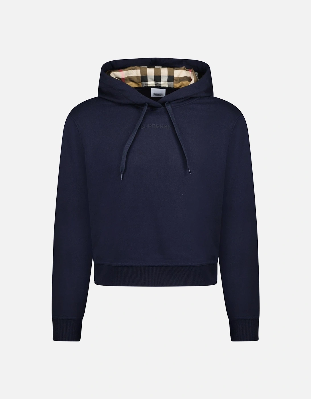 'Talley' Embroidery Logo Check Hooded Sweatshirt Navy, 4 of 3