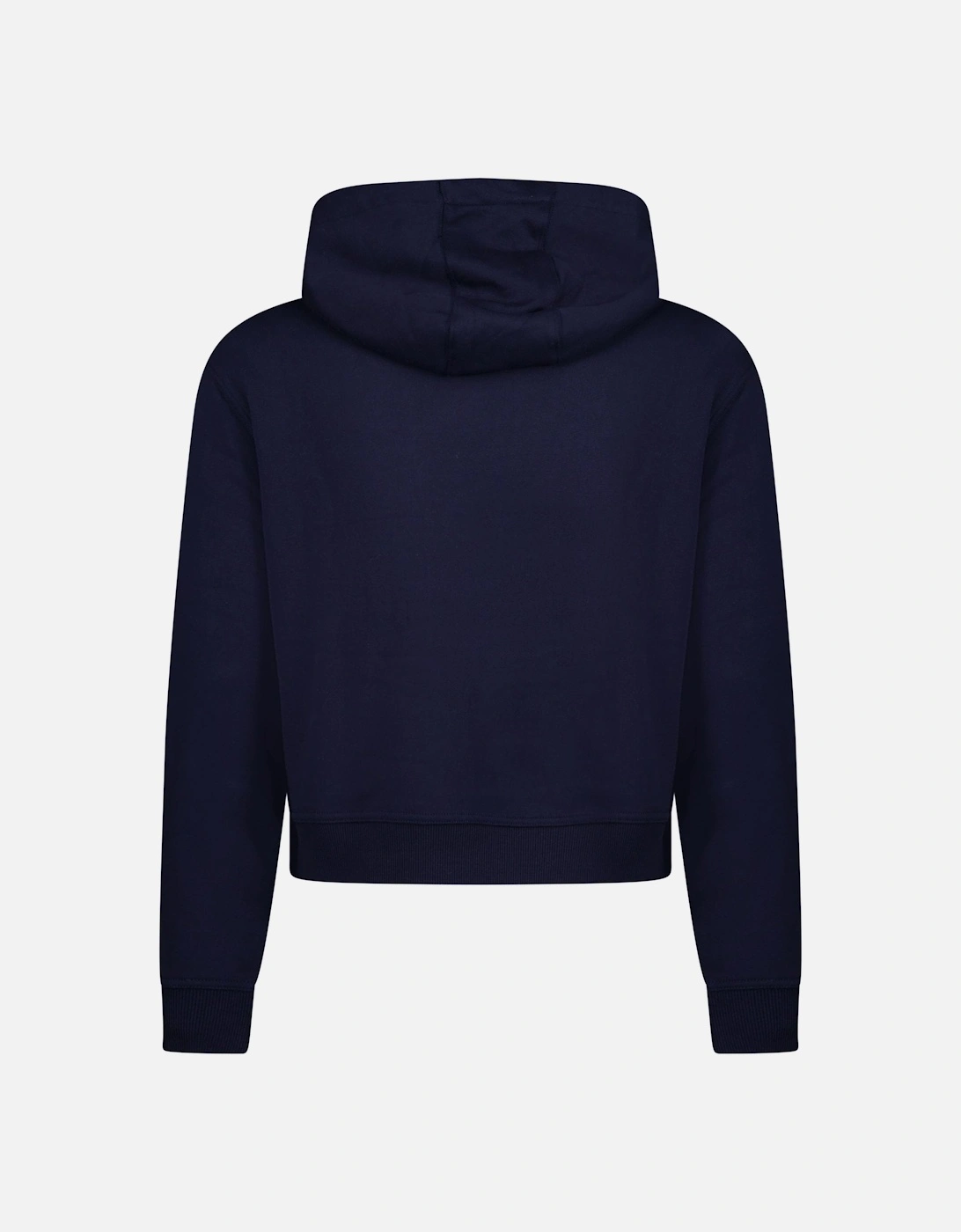 'Talley' Embroidery Logo Check Hooded Sweatshirt Navy