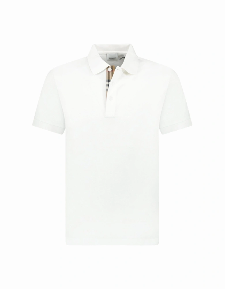 'Hartford' Check Placket Polo White