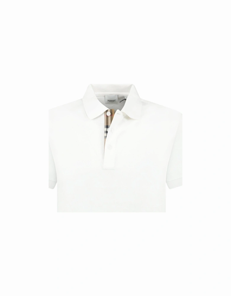 'Hartford' Check Placket Polo White