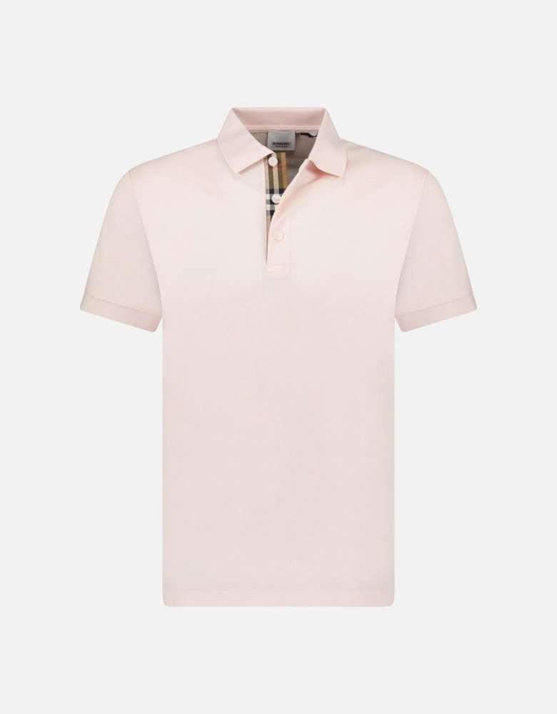 'Hartford' Check Placket Polo Pink