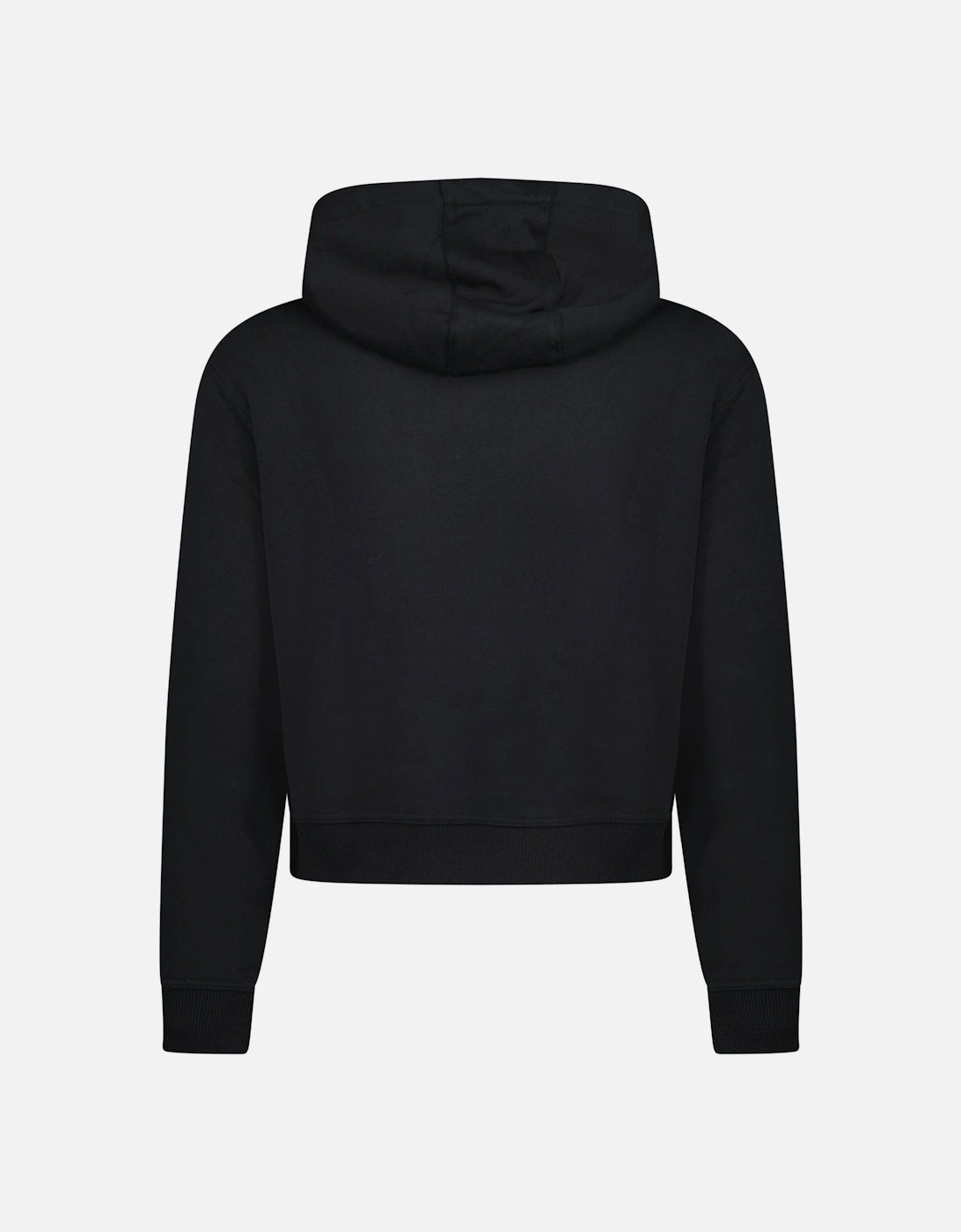 'Talley' Embroidery Logo Check Hooded Sweatshirt Black