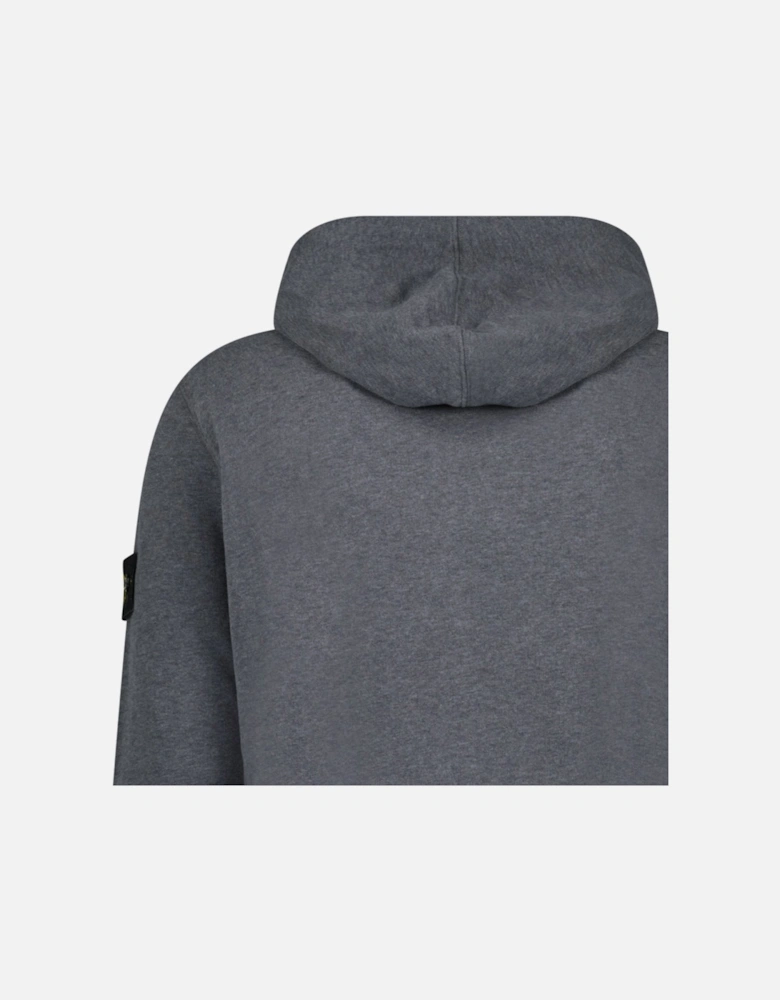 Brushed Zip Organic Cotton Hooded Sweatshirt Dark Grey