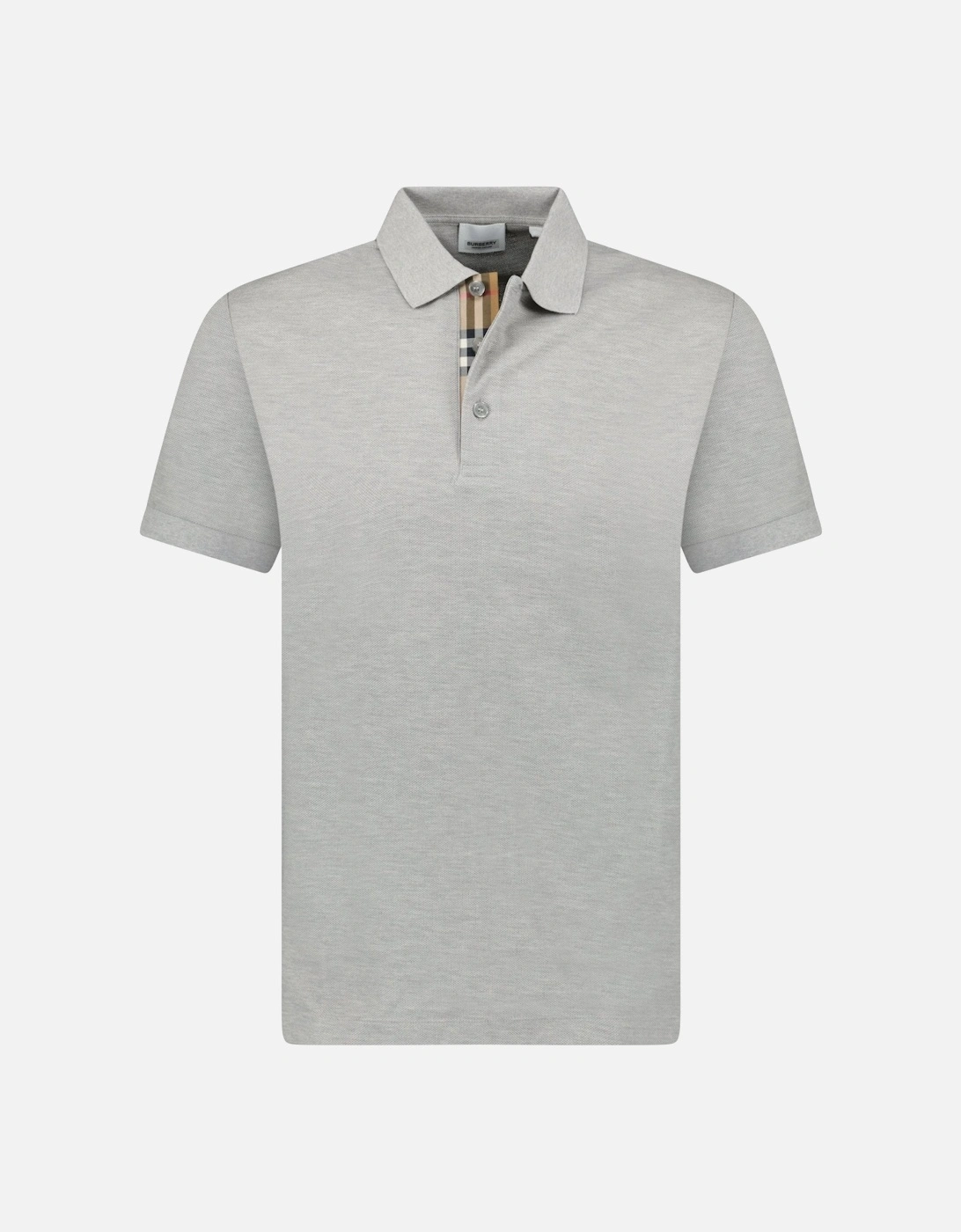 Men's Burberry 'Hartford' Check Placket Polo Grey - Size: 42