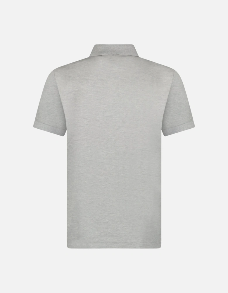 'Hartford' Check Placket Polo Grey