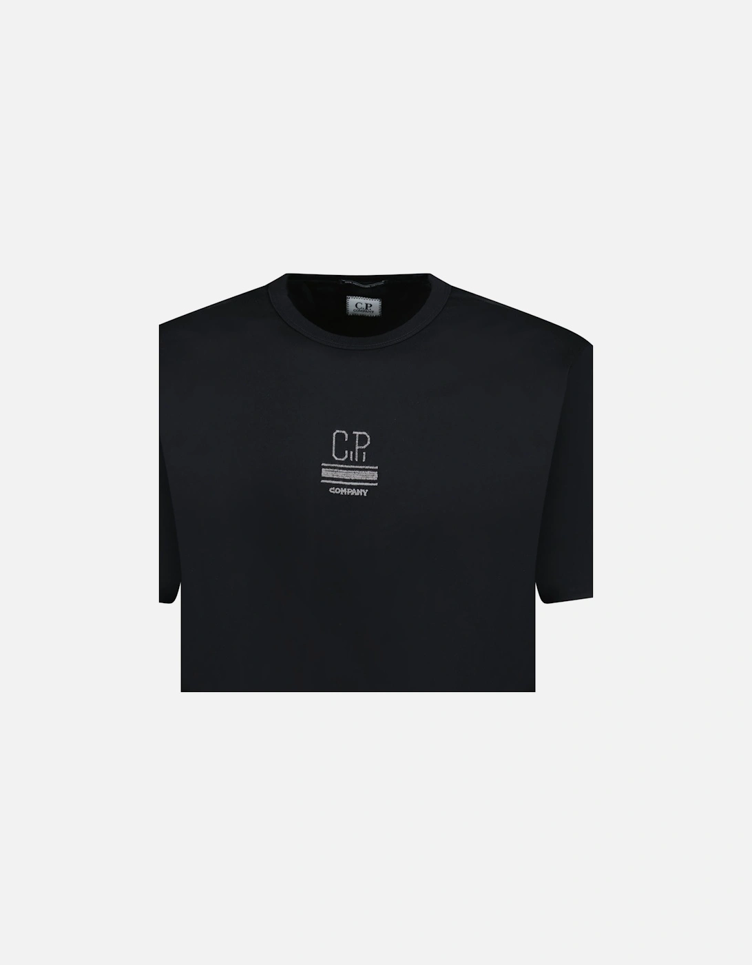 Mercerized 30/2 Jersey Twisted Small Logo T-Shirt Black