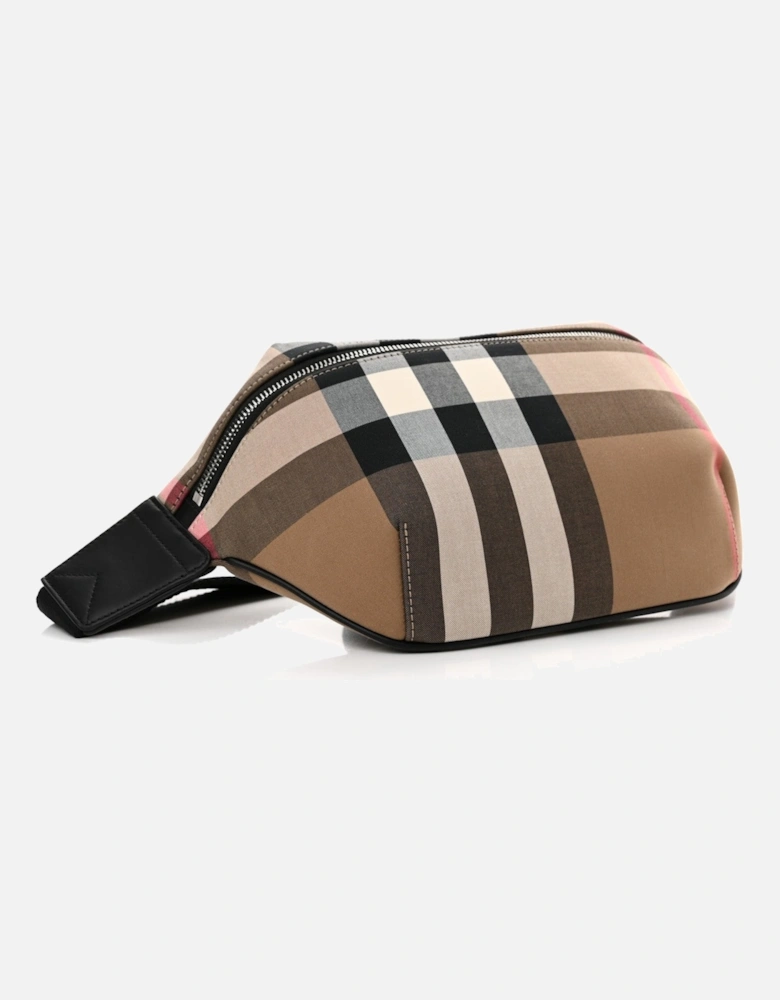 'Sonny' Bum/Side Taupe Brown Check Bag