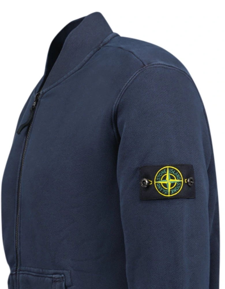 Old Effect Zip-Up Sweatshirt Navy