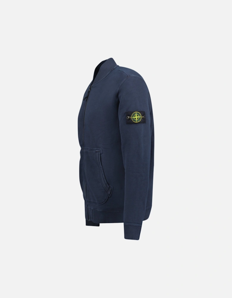 Old Effect Zip-Up Sweatshirt Navy