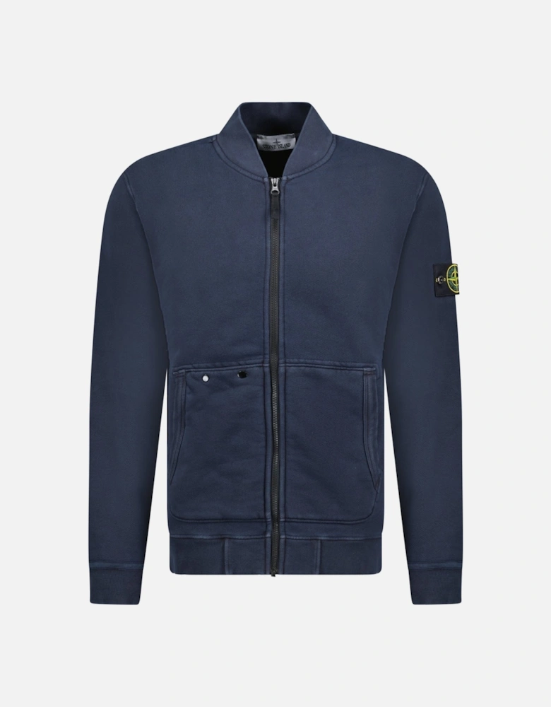 Old Effect Zip-Up Sweatshirt Navy