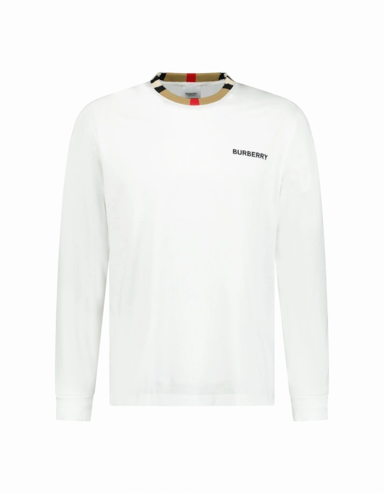 'Jayson' Check Long Sleeve T-Shirt White