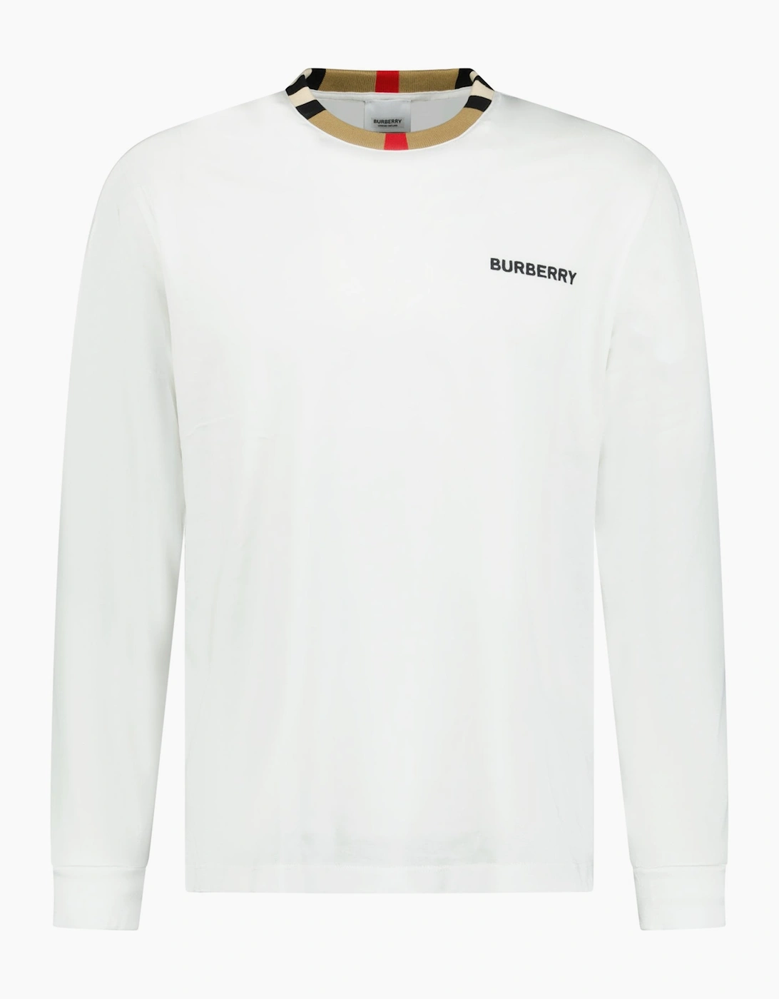 Men's Burberry 'Jayson' Check Long Sleeve T-Shirt White - Size: 40